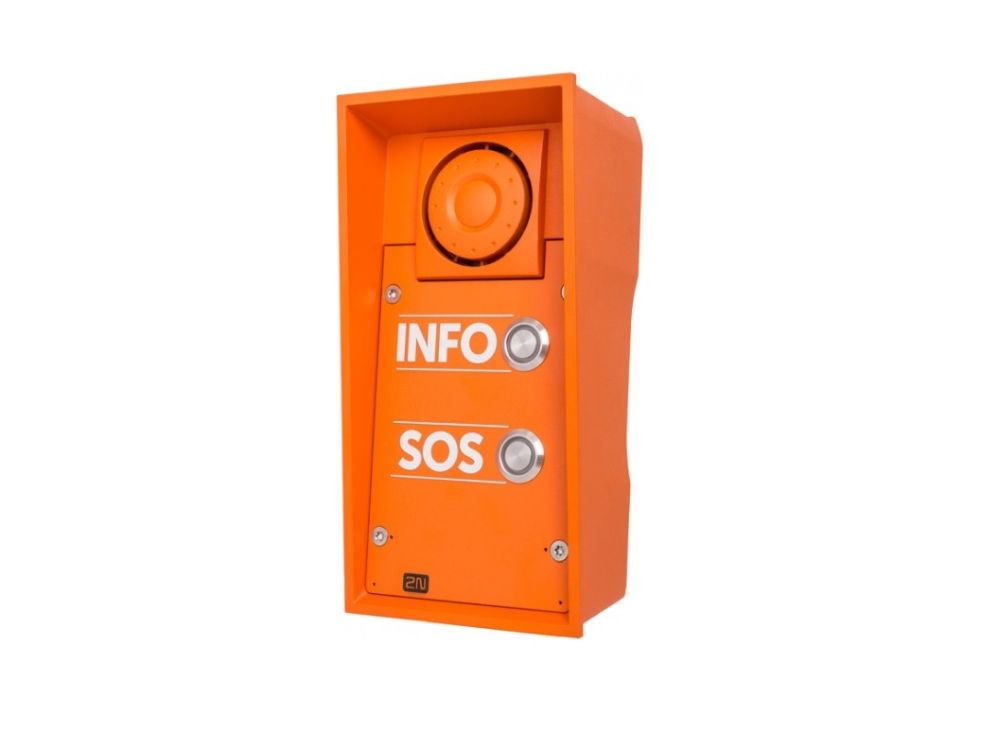 Afbeelding 2N IP Safety met 2 buttons en INFO/SOS labels