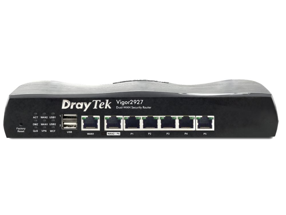Afbeelding Vigor 2927 Dual Gigabit WAN breedband router 5 Gigabit LAN, 2 USB poorten, 50 VPN LAN-LAN IPSEC