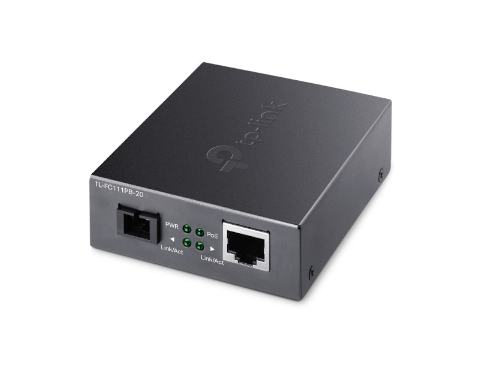Afbeelding 10/100 Mbps RJ45 to 100 Mbps Single-mode SC WDM Bi-Directional Fiber Converter With 1-Port PoE