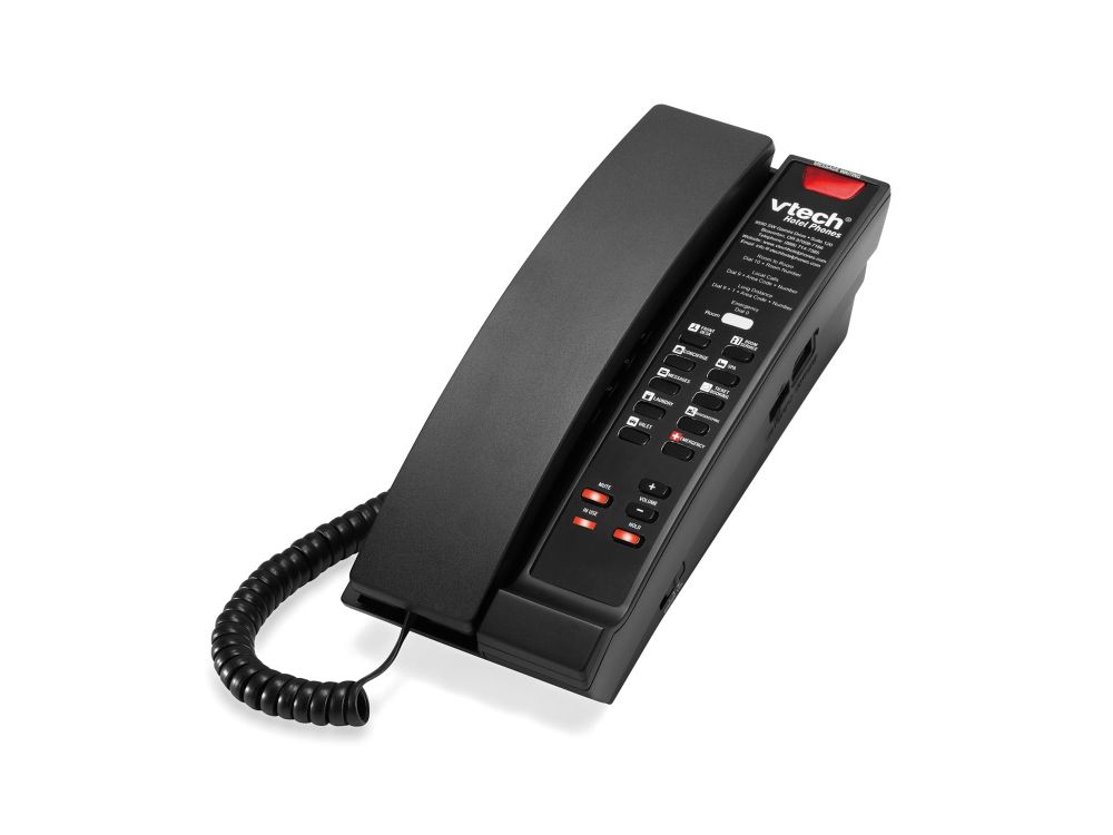 Afbeelding S2211-X Matte Black (10 Keys) 1-Line SIP Petite Hotel Telephone, 10 Programmable