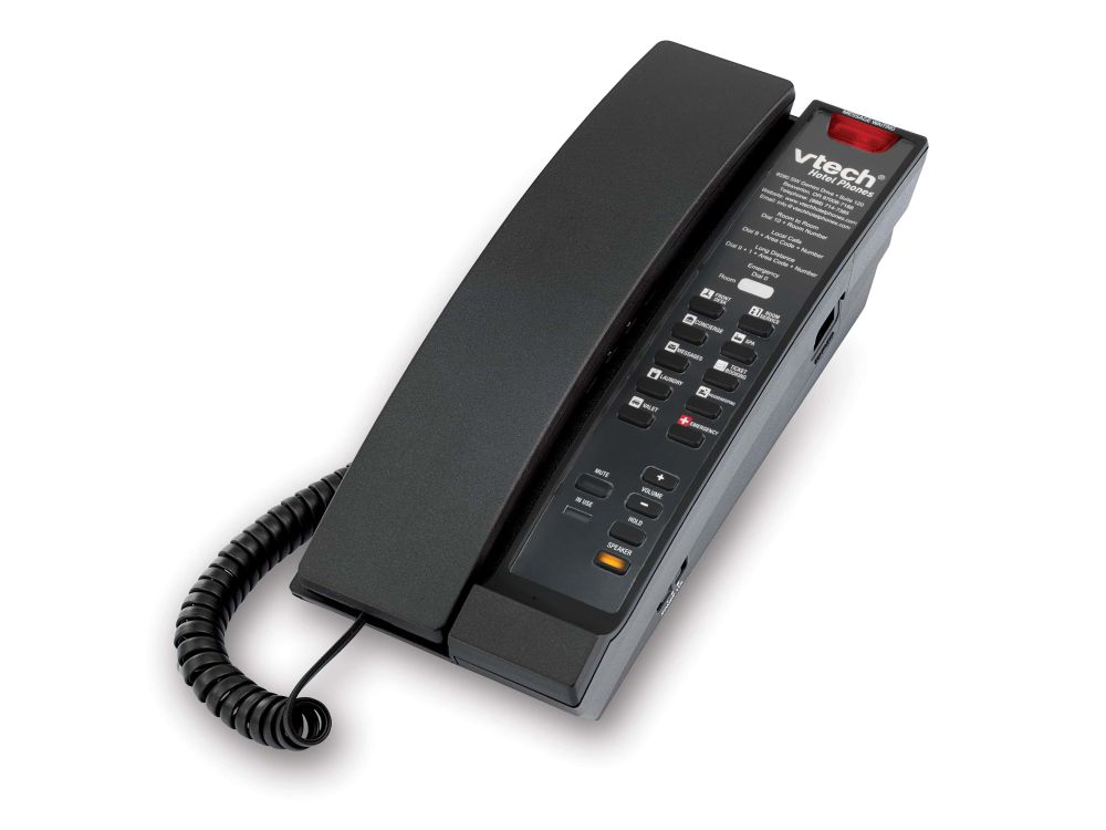 Afbeelding A2211 Matte Black (5 Keys) 1-Line Analog Petite Phone, 5 programmable keys