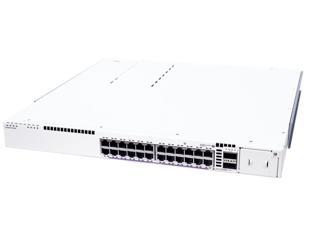 Afbeelding OS6870-24: Fixed chassis with 24x10/100/1000 RJ-45 2x100G QSFP28 VFL ports and 4x25G SFP28 ports