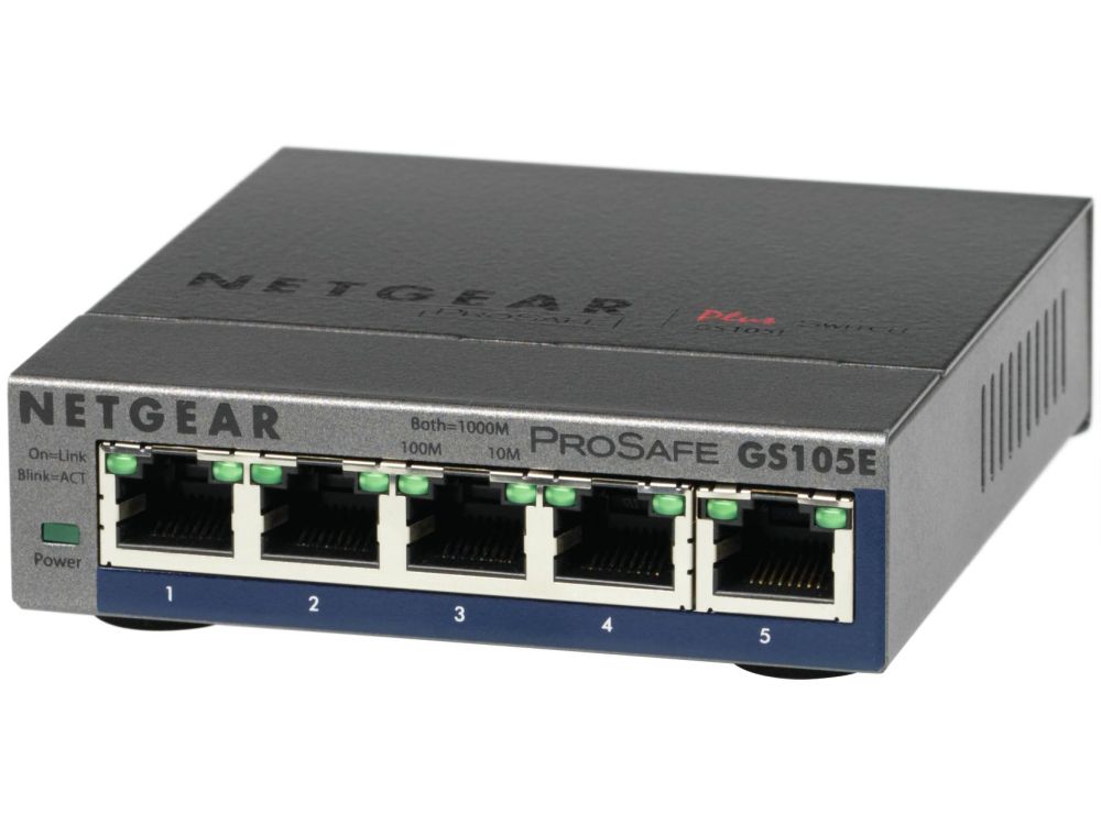 Afbeelding ProSafe Plus 5port Gig. Ethernet switch  unmanaged Switch  5x 10/100/1000 desktop